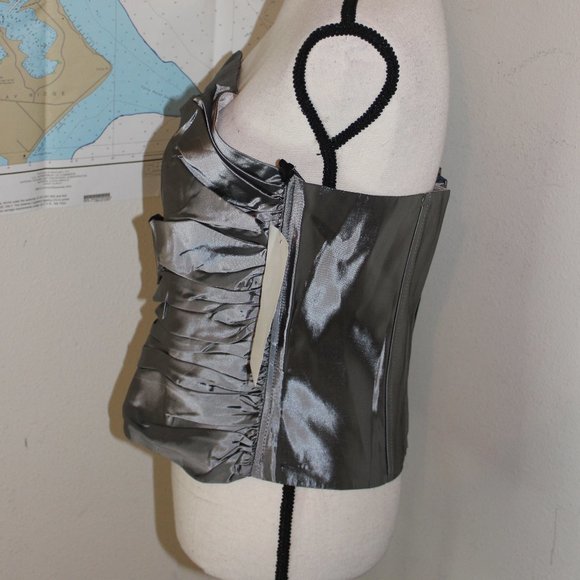 NWT "CHICA'S" GRAY SATIN BUSTIER SZ XL - Picture 3 of 9